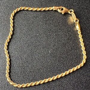 Costume Gold Plated Rope Chain Bracelet